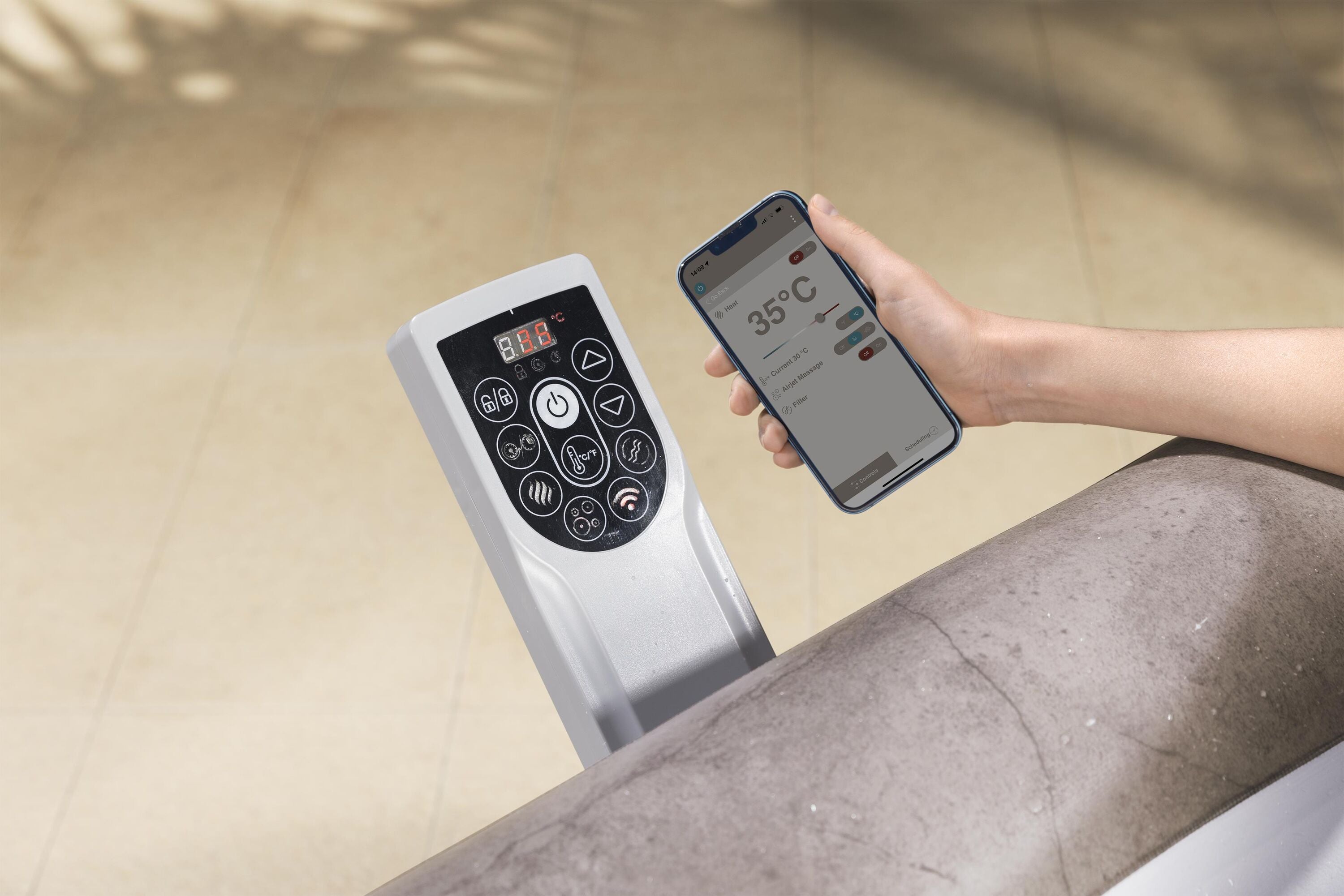 Lay-Z-Spa Rome Smart AirJet 6 bruin marble