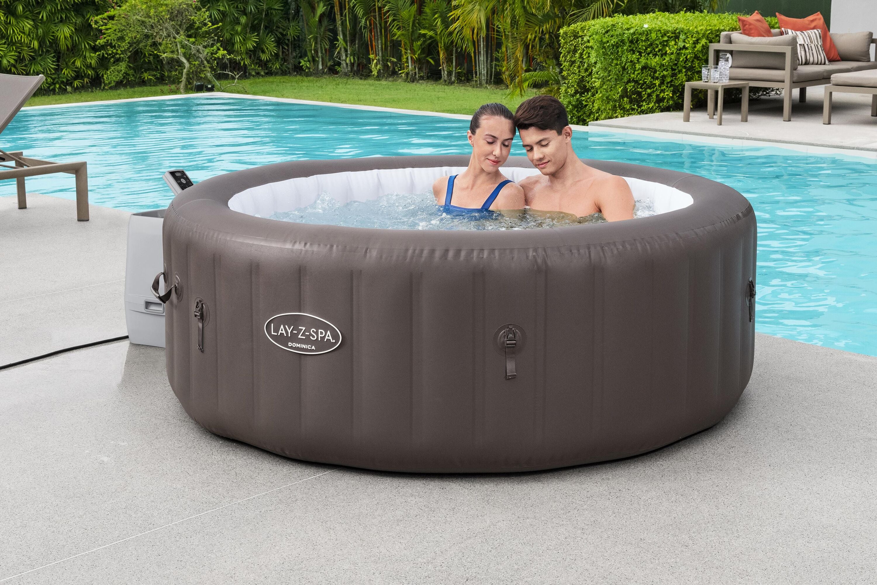Lay-Z-Spa Dominica Smart Hydrojet 6 bruin