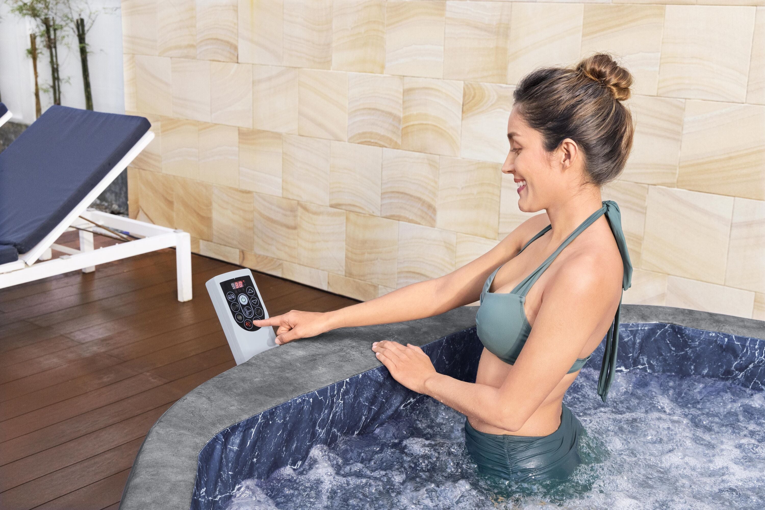 Lay-Z-Spa Carrara Smart Airjet 6 grijs steen